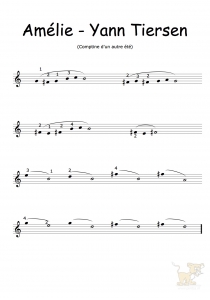 Bladmuziek/sheet music Amélie (Comptine d'un autre été) - Yann Tiersen